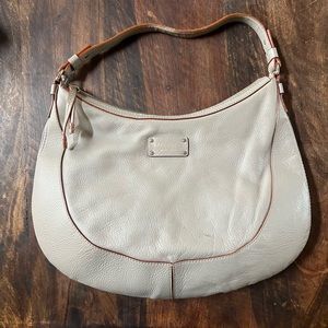Kate Spade leather taupe structured hobo purse
